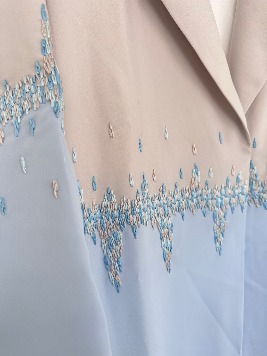 Misk abaya -beige and sky blue