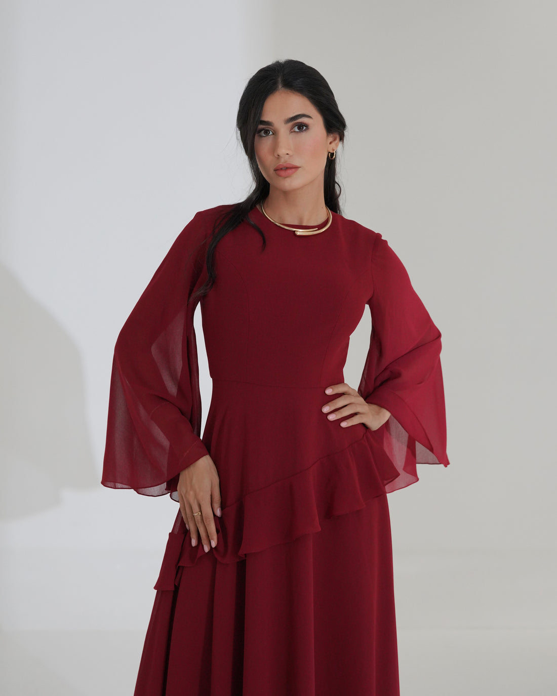 Rahma Dress — maroon